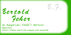 bertold feher business card